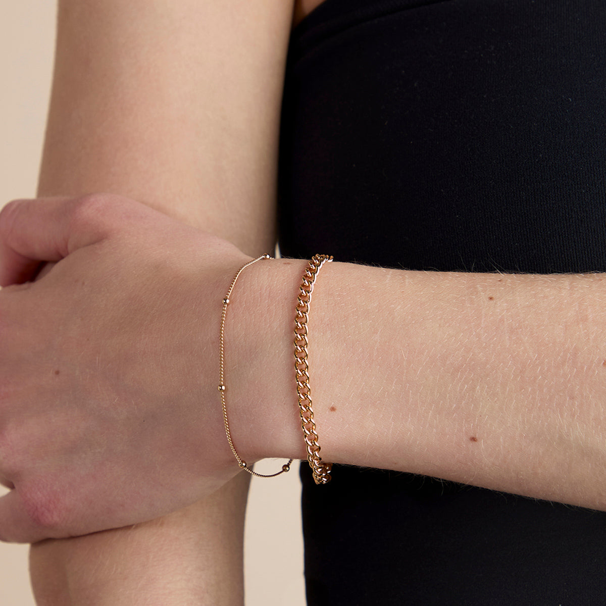 Essential Beaded Chain Bracelet in Gold