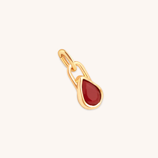 Red Chalcedony July Clip Charm in Gold-Astrid & Miyu