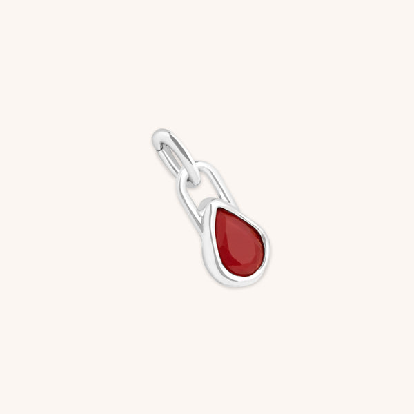 Red Chalcedony July Clip Charm in Silver-Astrid & Miyu