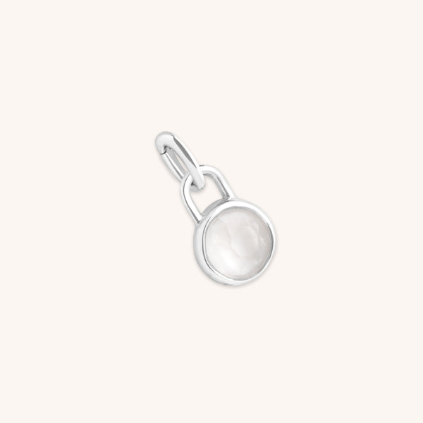 Moonstone June Clip Charm in Silver