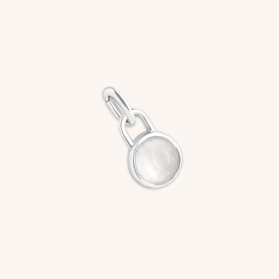 Moonstone June Clip Charm in Silver-Astrid & Miyu
