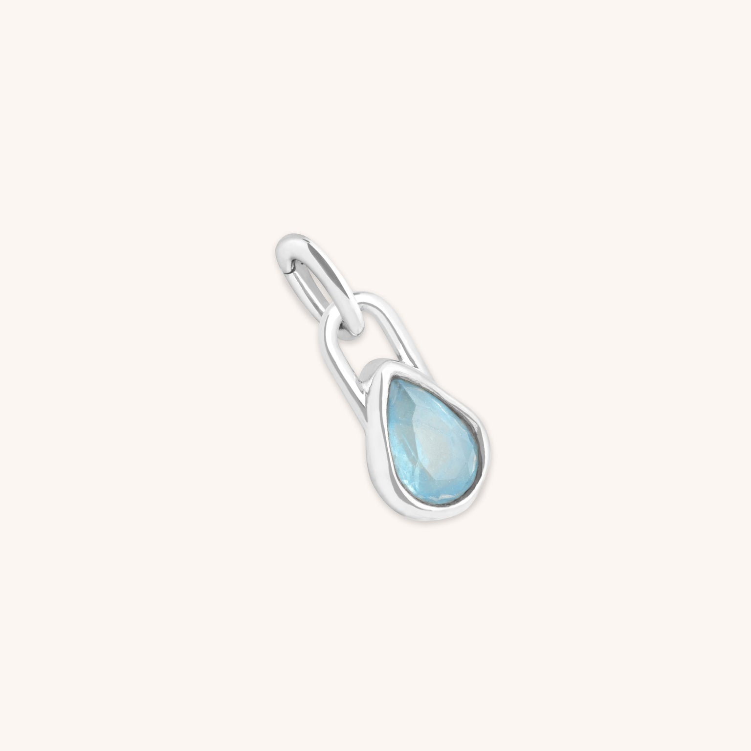 Aquamarine March Clip Charm in Silver