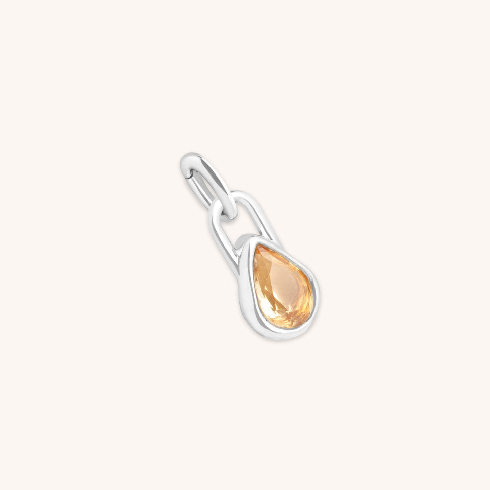 Citrine November Clip Charm in Silver-Astrid & Miyu
