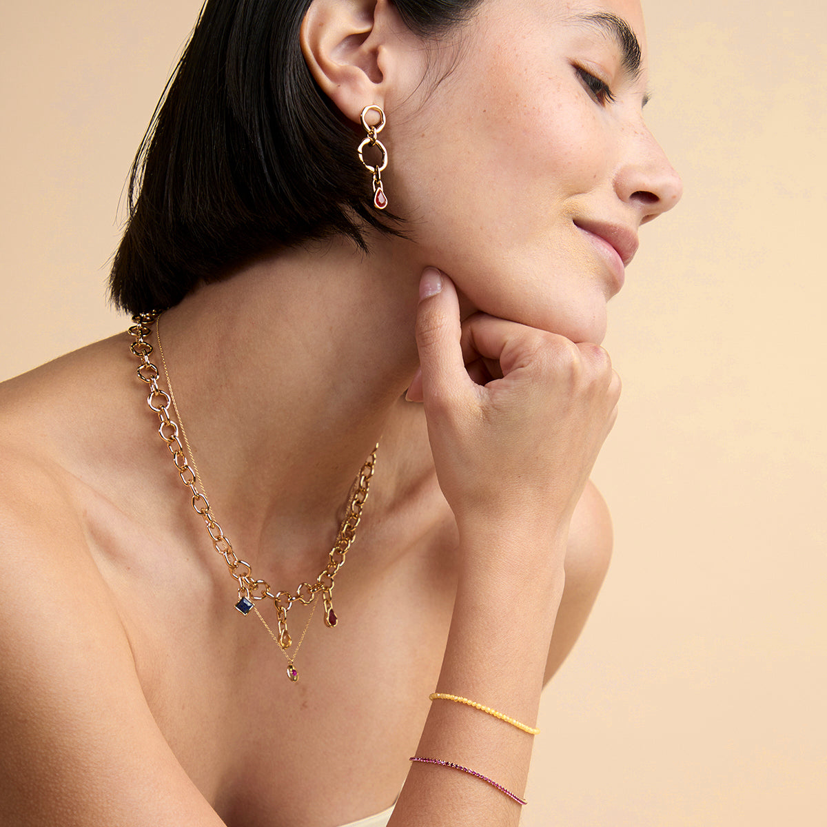 Lapis September Clip Charm in Gold-Astrid & Miyu