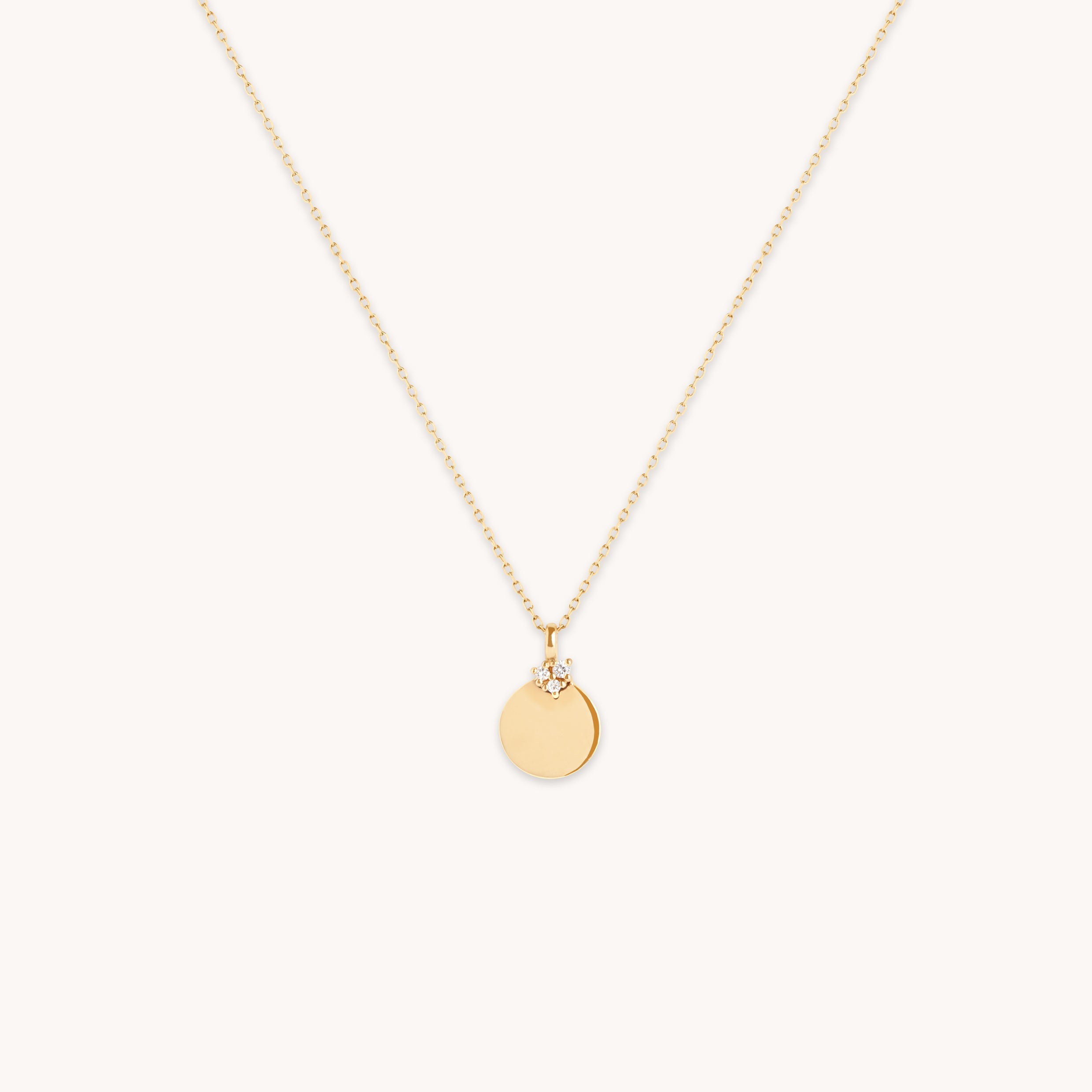 Lab Diamond Engravable Pendant Necklace-Astrid & Miyu