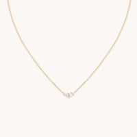 Lab Diamond & Pearl Cluster Necklace-Astrid & Miyu