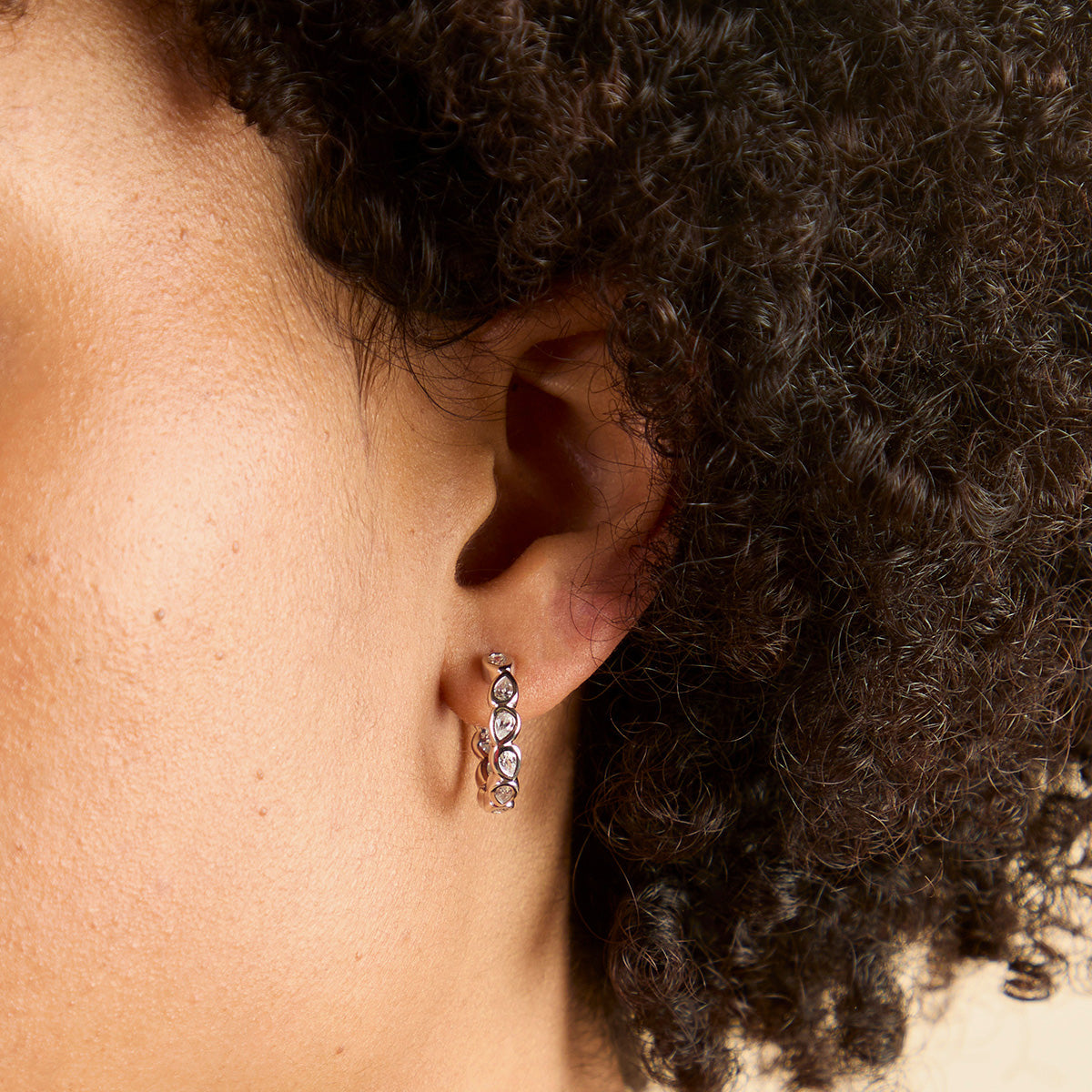 Pear Bezel Hoops-Astrid & Miyu