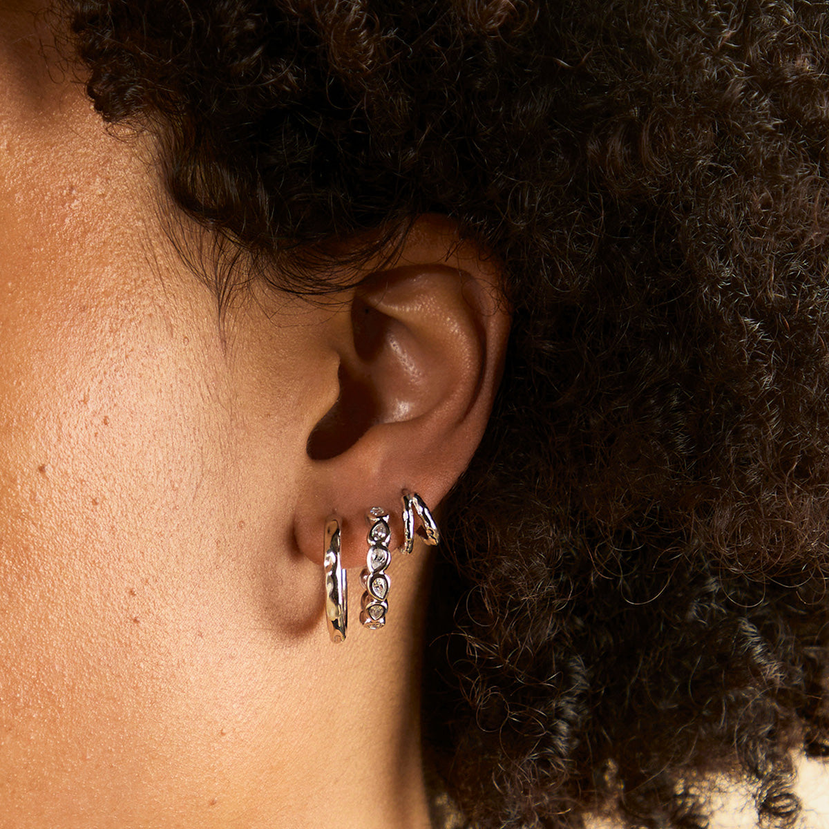Pear Bezel Hoops-Astrid & Miyu