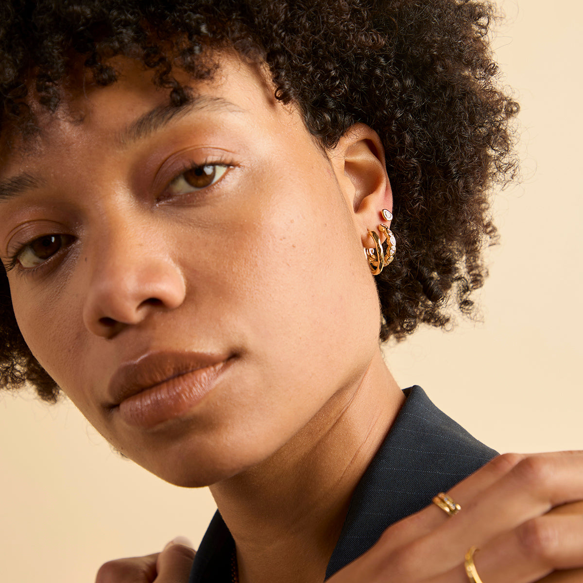 Molten Texture Hoops-Astrid & Miyu