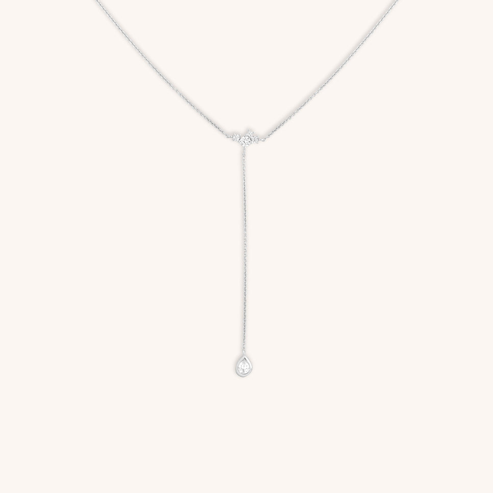 Pear Bezel Cluster Lariat-Astrid & Miyu
