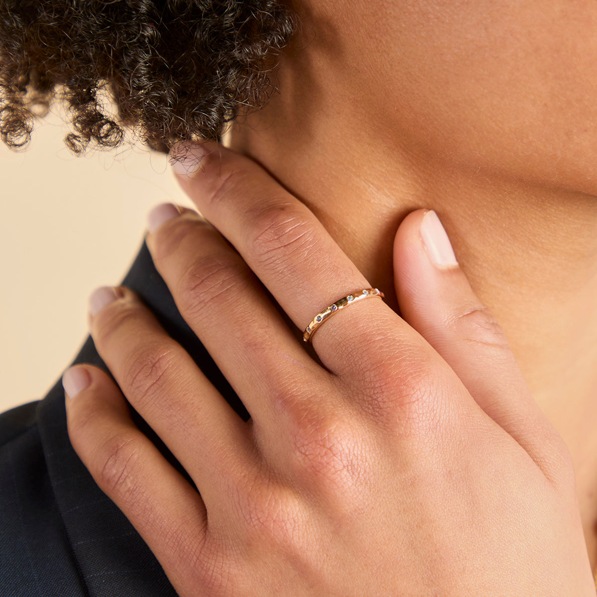 Molten Texture Opal Band Ring-Astrid & Miyu