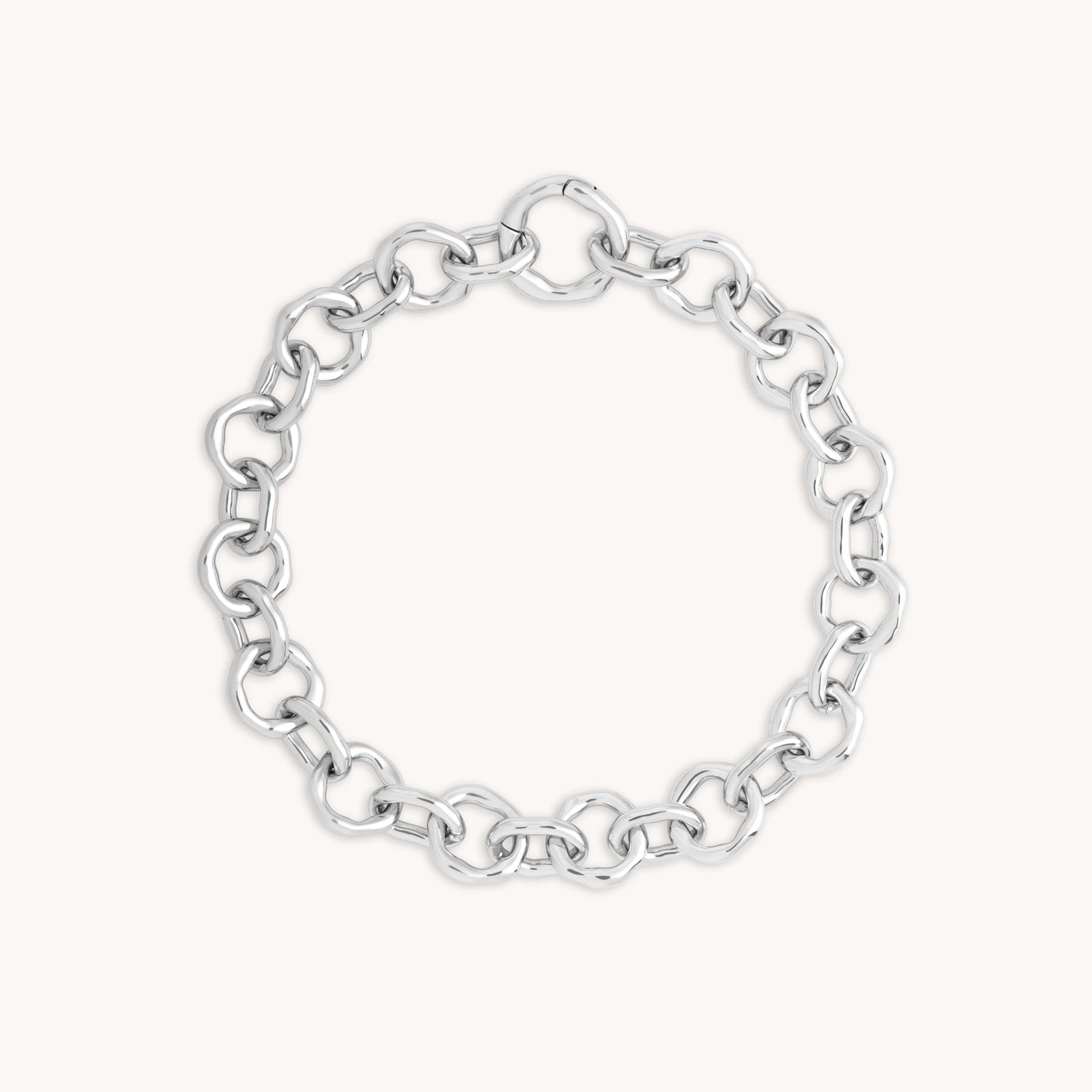 Molten Link Chain Bracelet in Silver