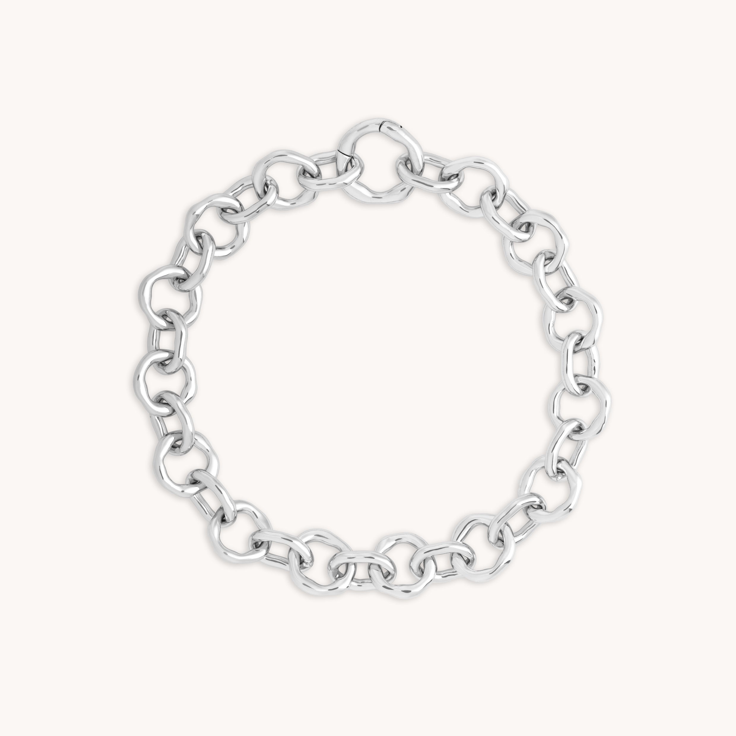 Molten Link Chain Bracelet in Silver