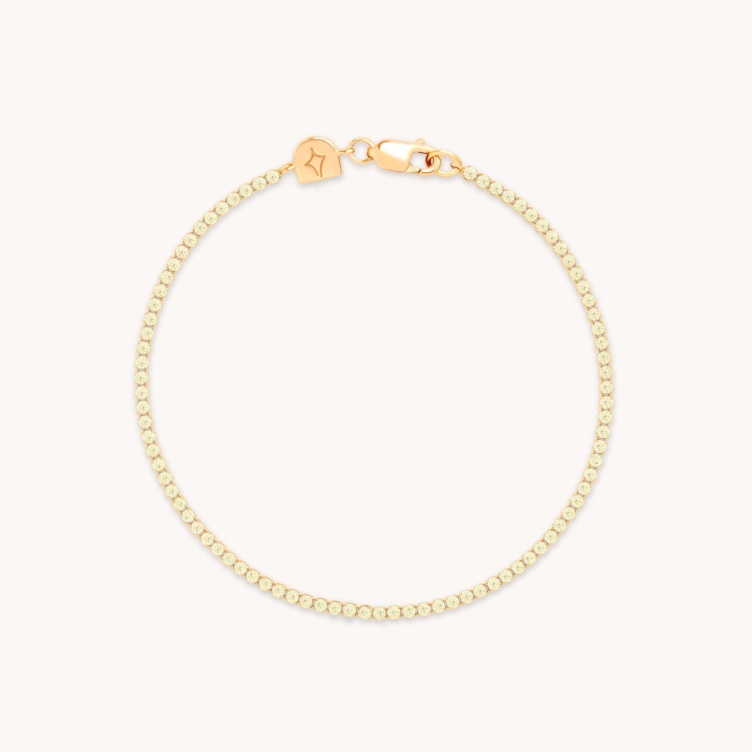 Green Tennis Chain Bracelet in Gold