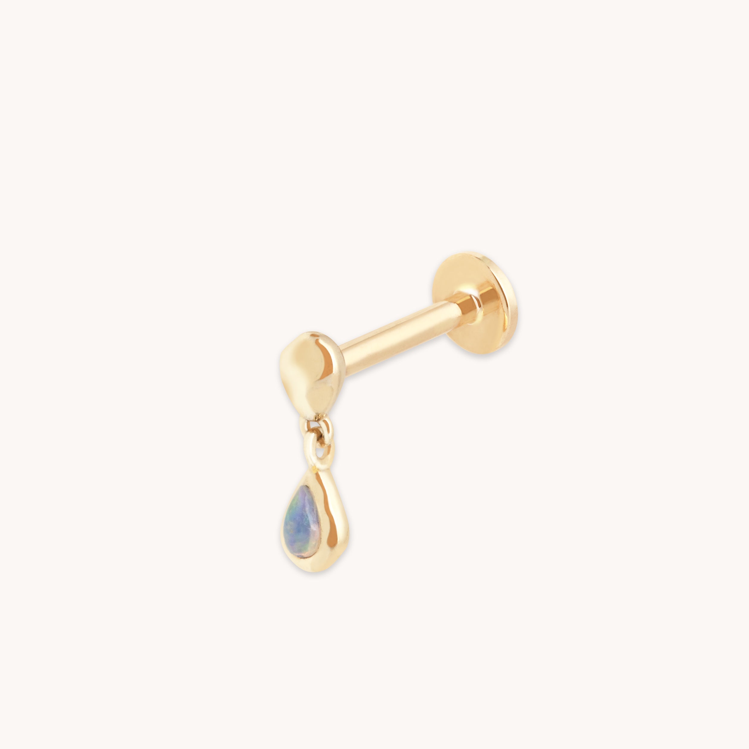 Molten Opal Charm Piercing Stud in Solid Gold