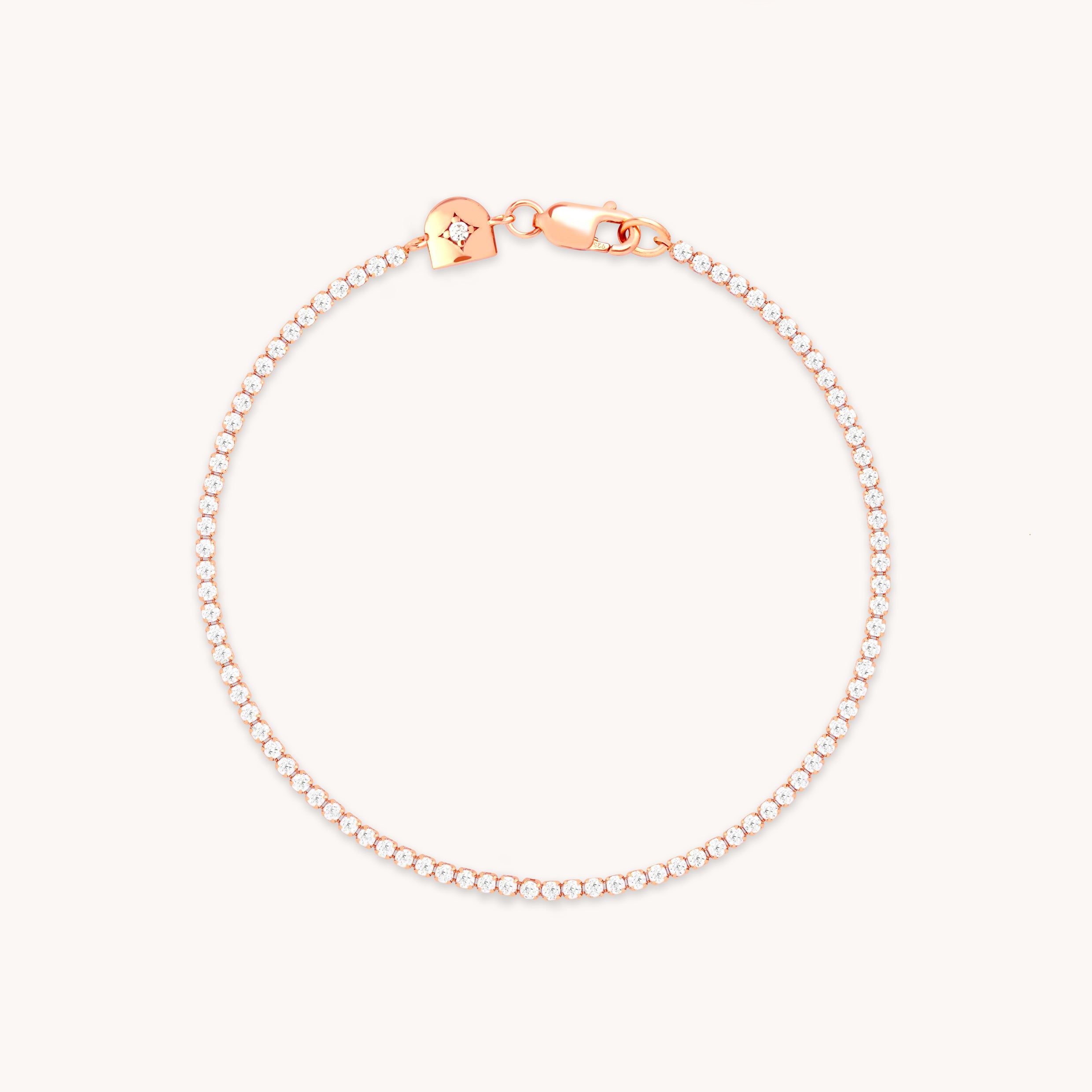 Tennis Chain Bracelet in Rose Gold