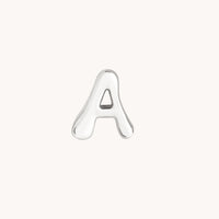 A Initial Click Charm in Solid White Gold-Astrid & Miyu