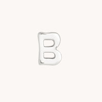 B Initial Click Charm in Solid White Gold-Astrid & Miyu