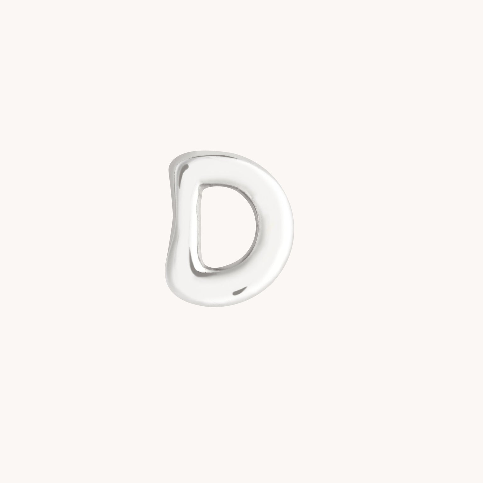 D Initial Click Charm in Solid White Gold-Astrid & Miyu