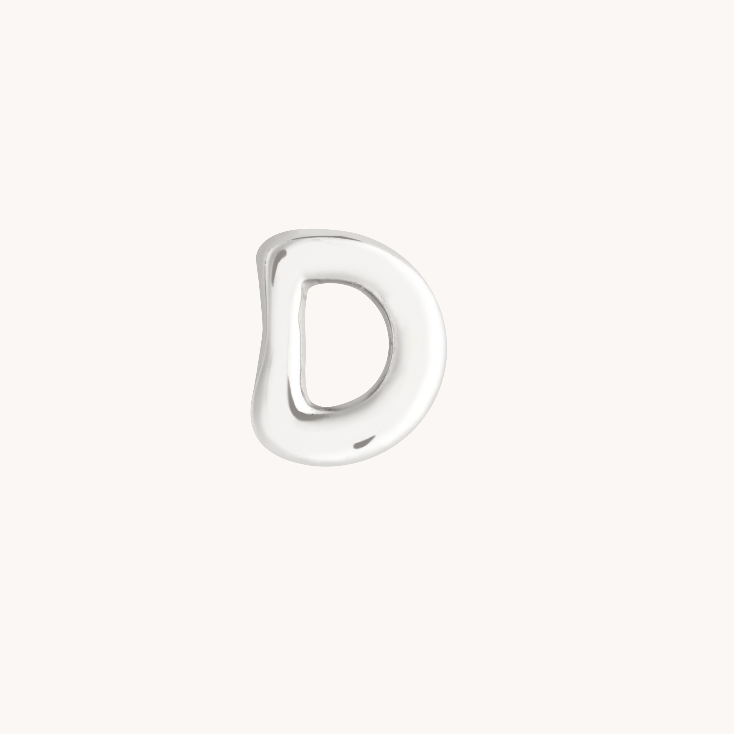 D Initial Click Charm in Solid White Gold-Astrid & Miyu