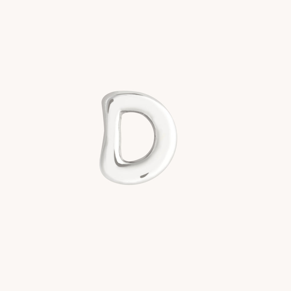 D Initial Click Charm in Solid White Gold-Astrid & Miyu