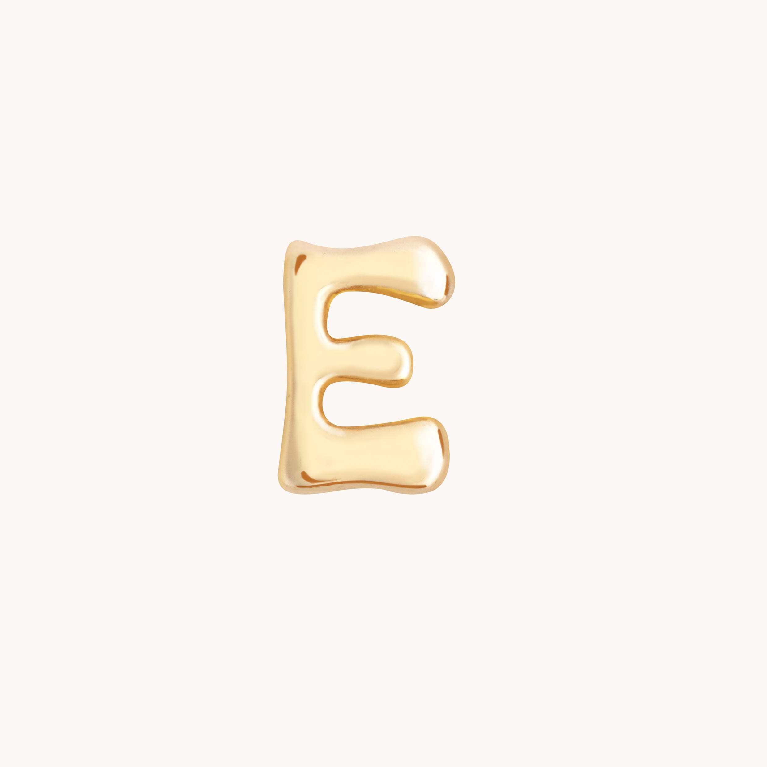 E Initial Click Charm in Solid Gold-Astrid & Miyu