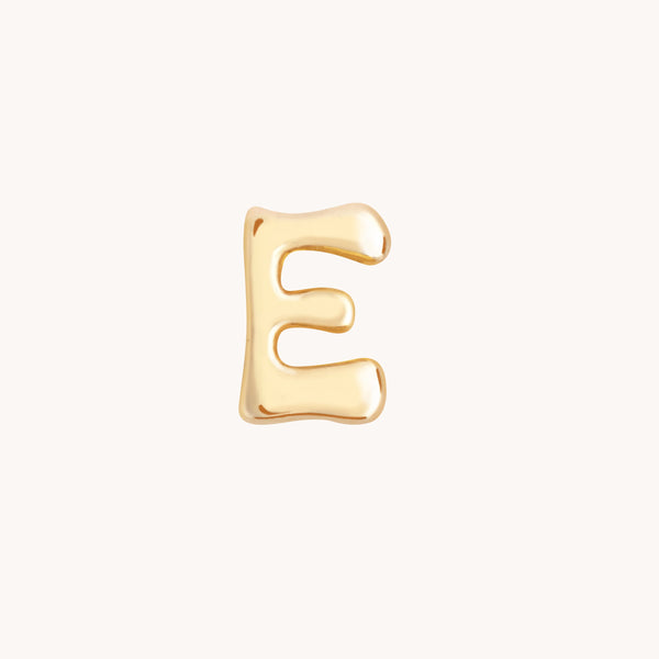 E Initial Click Charm in Solid Gold-Astrid & Miyu