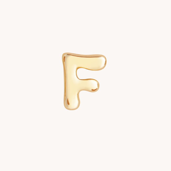 F Initial Click Charm in Solid Gold-Astrid & Miyu