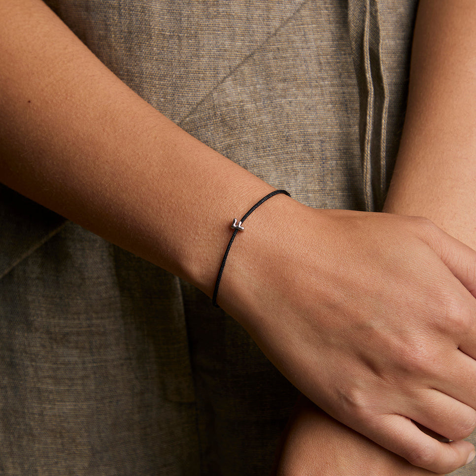 F Initial Click Charm in Solid White Gold-Astrid & Miyu