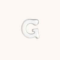 G Initial Click Charm in Solid White Gold-Astrid & Miyu