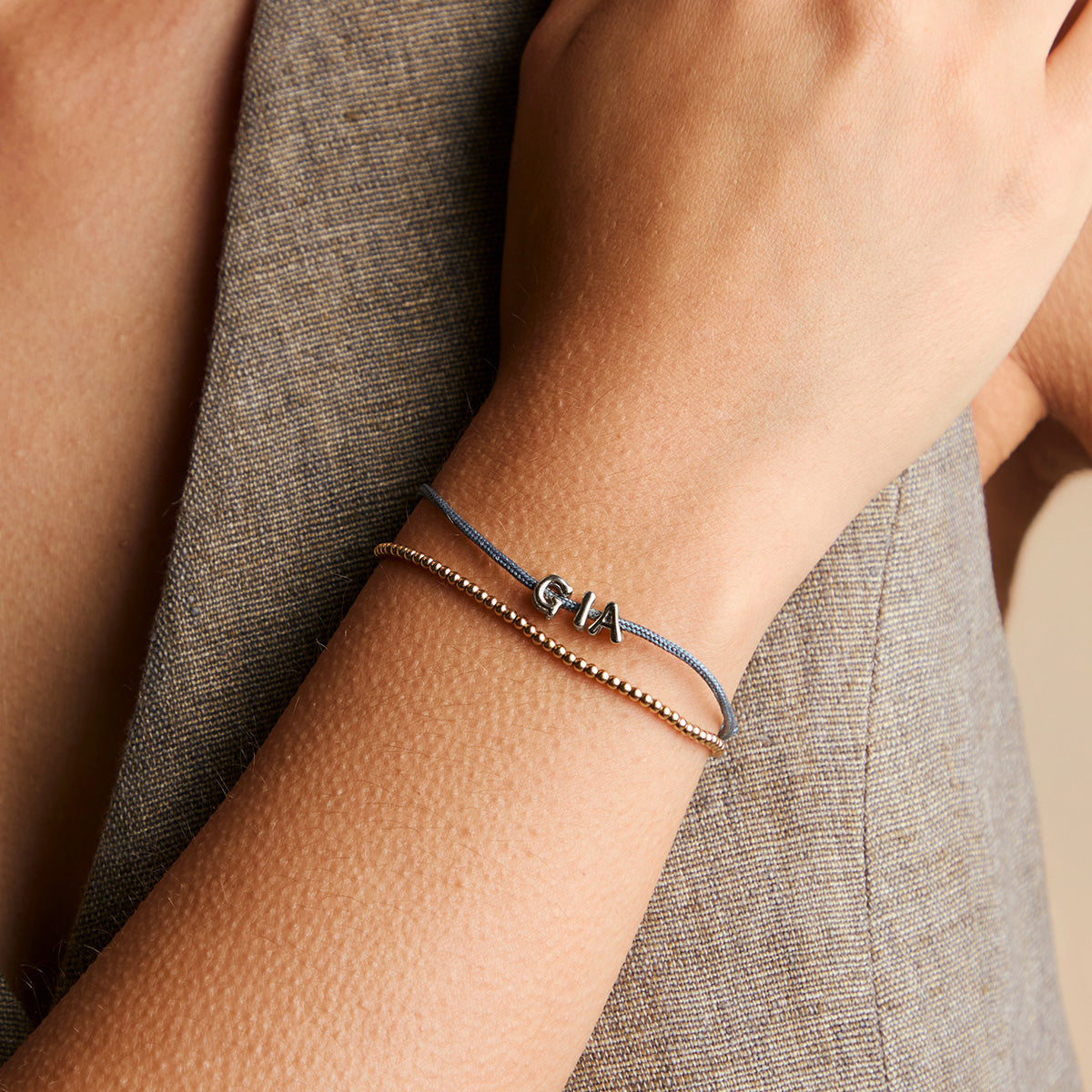 G Initial Click Charm in Solid White Gold