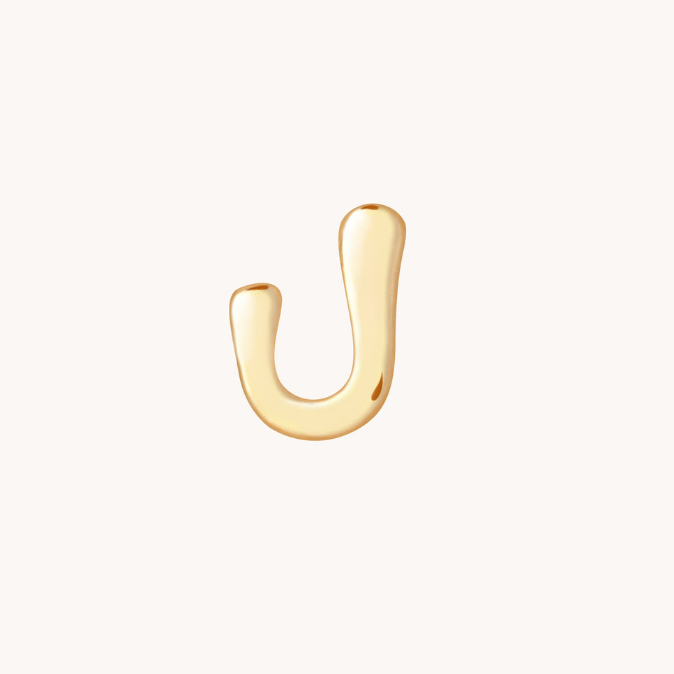 J Initial Click Charm in Solid Gold-Astrid & Miyu
