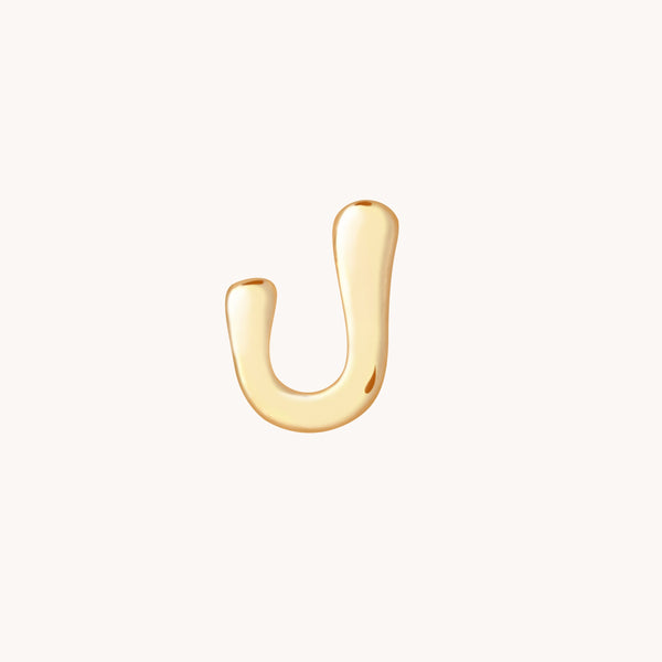 J Initial Click Charm in Solid Gold-Astrid & Miyu