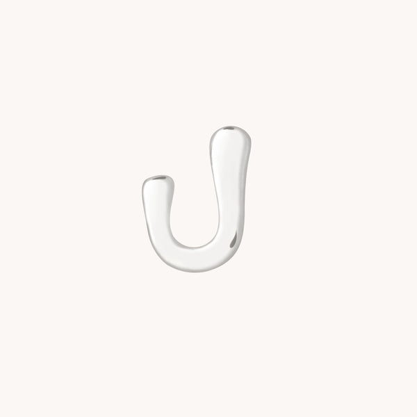 J Initial Click Charm in Solid White Gold-Astrid & Miyu