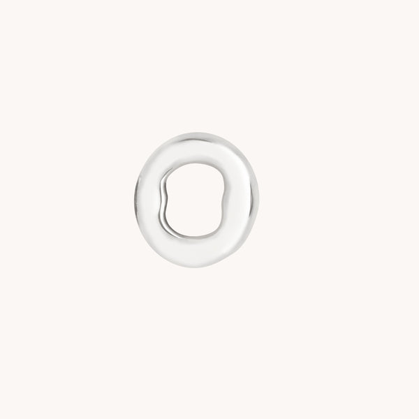 O Initial Click Charm in Solid White Gold-Astrid & Miyu