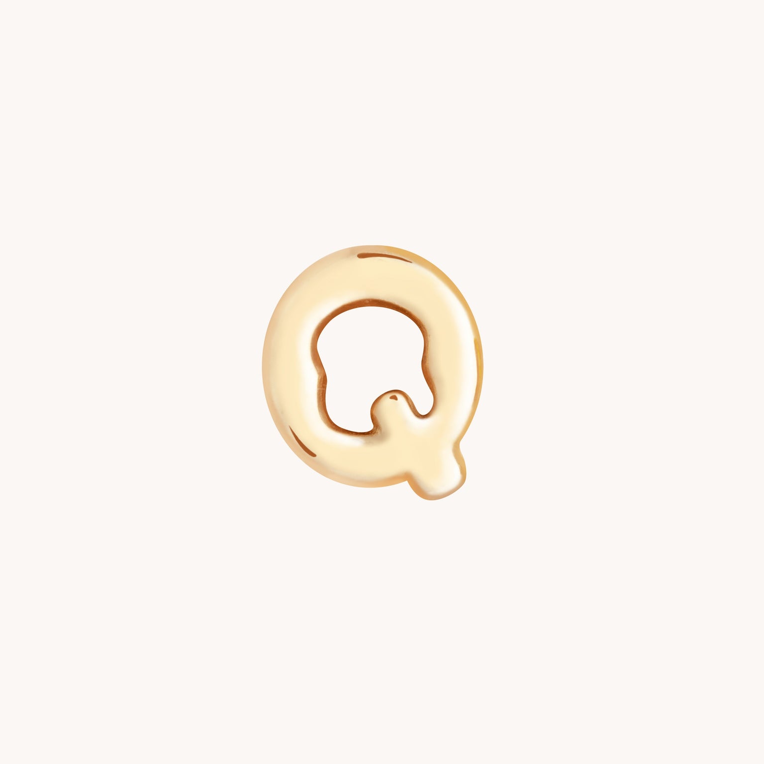 Q Initial Click Charm in Solid Gold-Astrid & Miyu