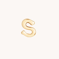 S Initial Click Charm in Solid Gold-Astrid & Miyu