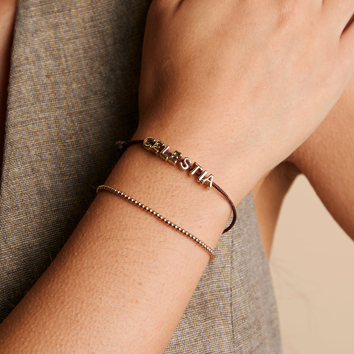 S Initial Click Charm in Solid Gold-Astrid & Miyu