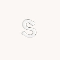 S Initial Click Charm in Solid White Gold-Astrid & Miyu