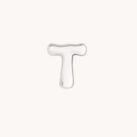 T Initial Click Charm in Solid White Gold-Astrid & Miyu