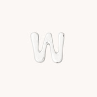 W Initial Click Charm in Solid White Gold-Astrid & Miyu