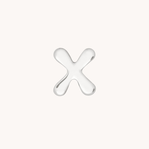 X Initial Click Charm in Solid White Gold-Astrid & Miyu