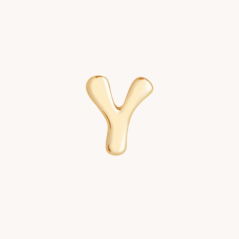 Y Initial Click Charm in Solid Gold-Astrid & Miyu