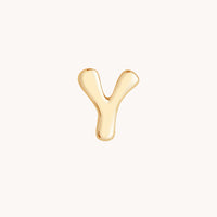 Y Initial Click Charm in Solid Gold-Astrid & Miyu