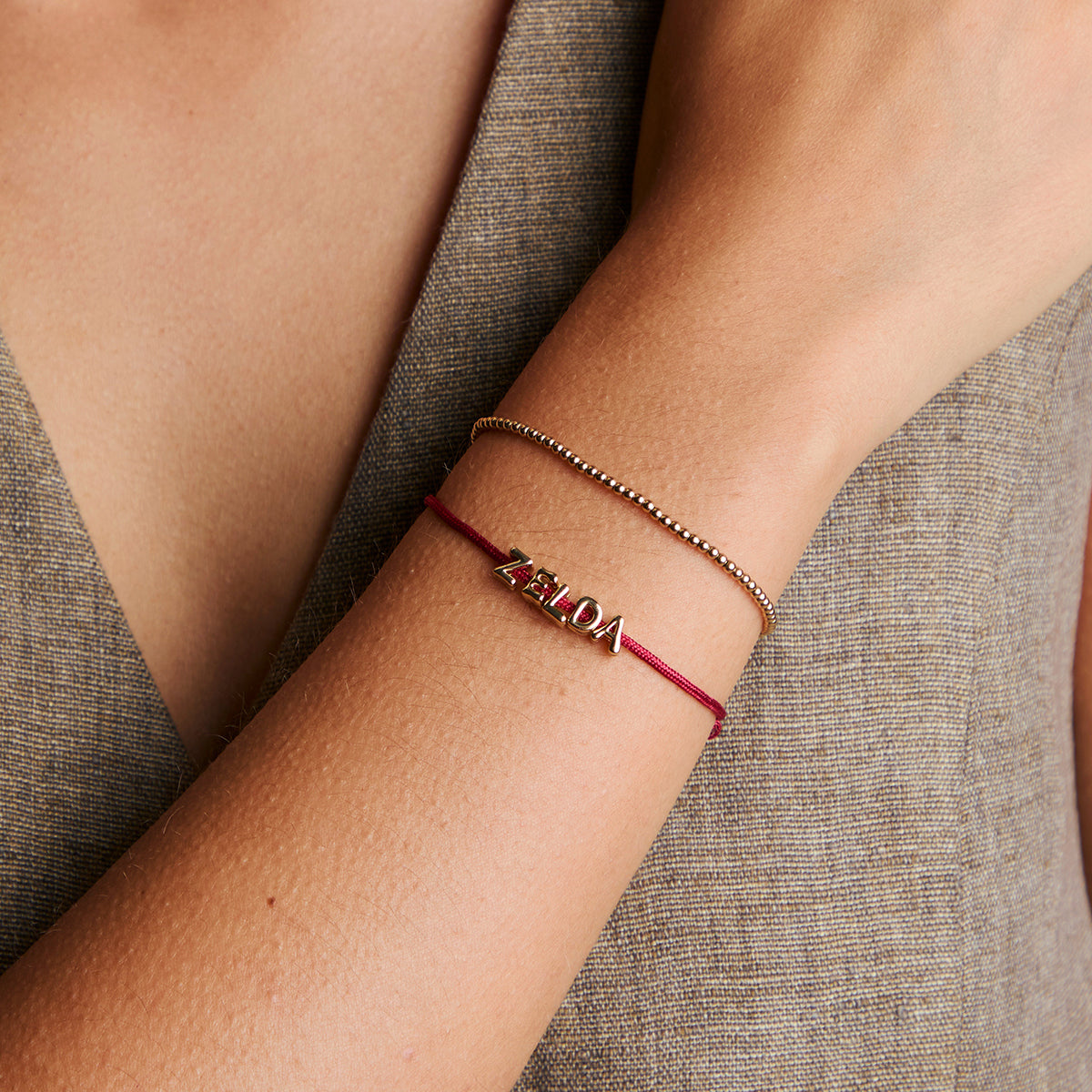 Z Initial Click Charm in Solid Gold-Astrid & Miyu