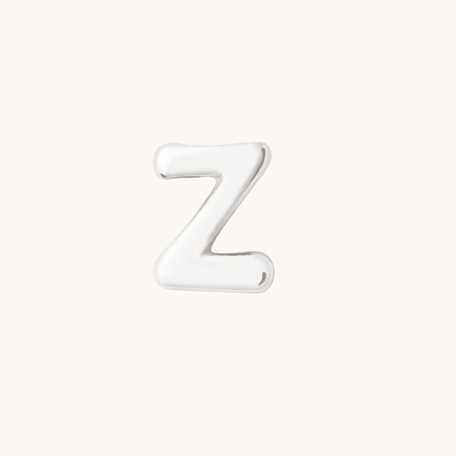 Z Initial Click Charm in Solid White Gold-Astrid & Miyu