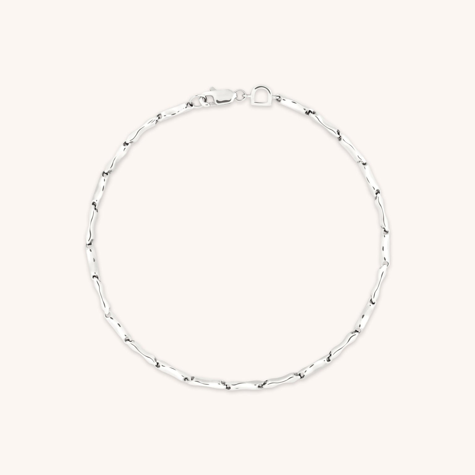Molten Bar Chain Bracelet in Solid White Gold-Astrid & Miyu