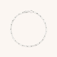 Molten Bar Chain Bracelet in Solid White Gold-Astrid & Miyu