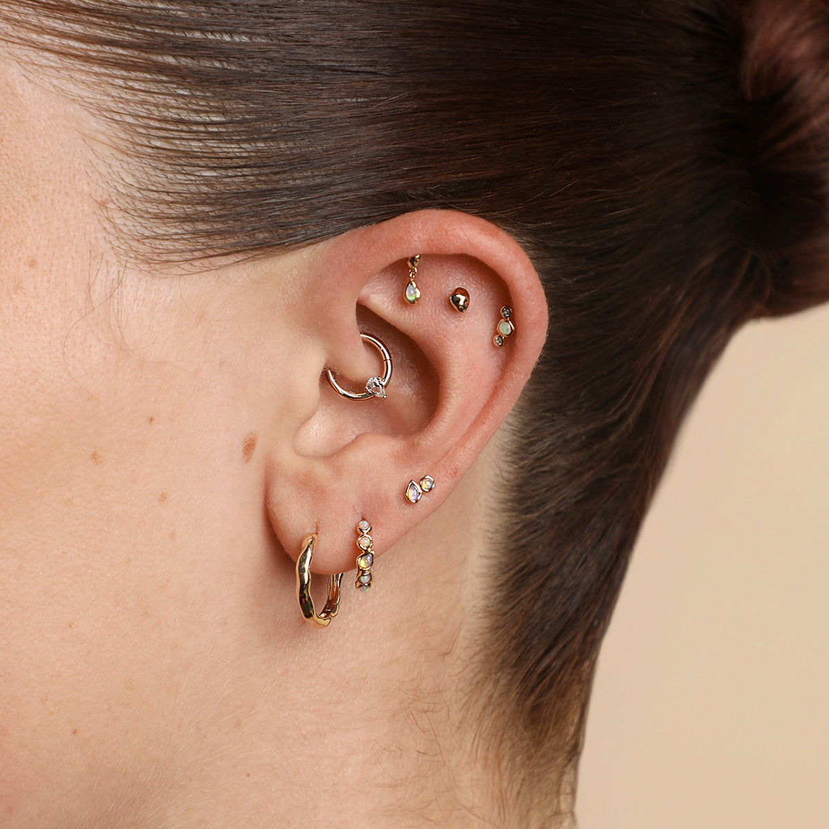 Molten Hoops in Solid Gold