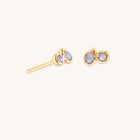 Opal Duo Studs in Solid Gold